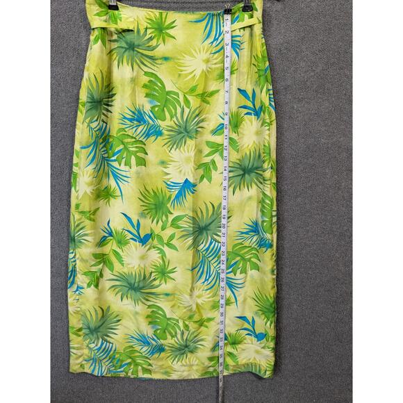 Worthington 100% Silk Wrap Skirt Women 14 Tropical Floral Maxi Midi Beach Cruise - Picture 7 of 13